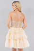 Sweetheart Corset Top Detailed Multi Layered Skirt Cocktail Dress for Women 4/XS-16/3X